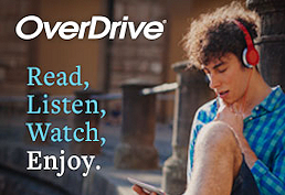 Young man listening with headphones. Overdrive: Read, listen, watch, enjoy