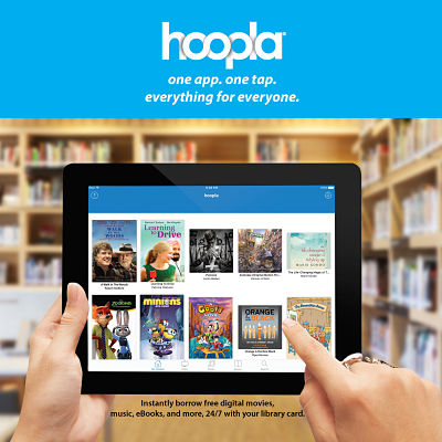 text, "hoopla. One app. One tap. Everything for everyone."