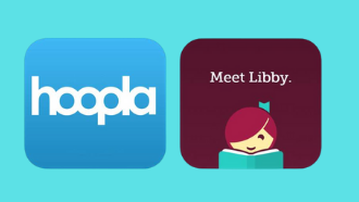 Hoopla and Libby logos