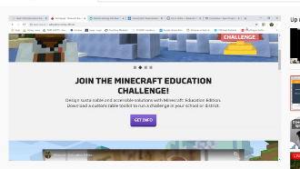 Screenshot of the minecraft for education website